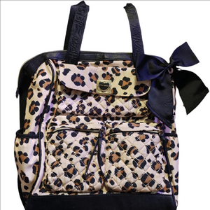RARE Betsey Johnson Convertible Tote Bag Backpack Leopard Print